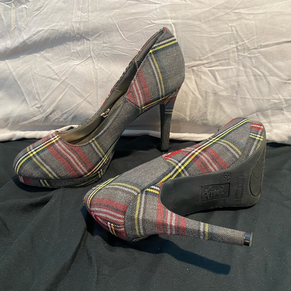 Vintage Plaid Stiletto Heels